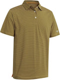 Men's Golf Polo Shirts Short Sleeve Striped Performance Moisture Wicking Dry Fit Golf Shirts for Men