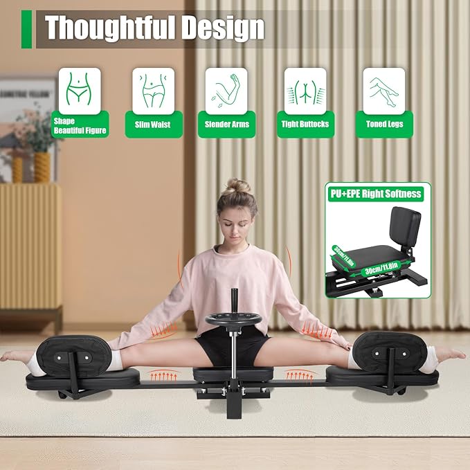 YIYIBYUS Leg Stretcher, 220LBS Splits Machine for Flexibility Kids Adults, Heavy Duty Steel Frame Leg Stretching Training Machine for Home Gym