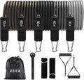 VEICK Resistance Bands, Exercise Bands for Working Out with Handles, Elastic Workout Bands for Men Women, Exercising Bands for Strength Training Equipment at Home Gym