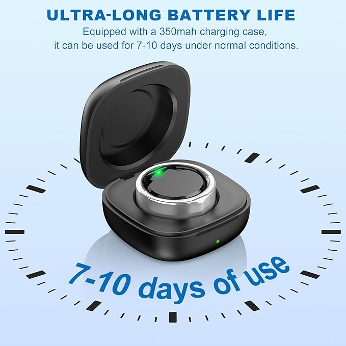 Smart Ring for Women Men - Titanium Fitness Sleep Tracker Ring with Step Counting, Calories, Stress - No Subscription Fee, Compatible with iOS and Android (Sliver, 12)