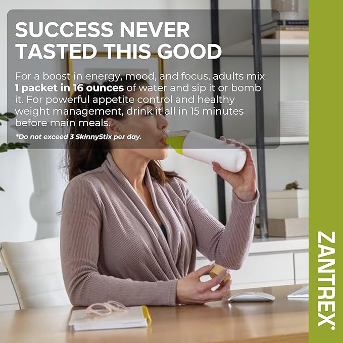 SkinnyStix Lime GLP-1 Support Powder Energy Drink, Metabolic Support, Appetite Control, Natural Energy Boost | 15 Single-Serving Packets
