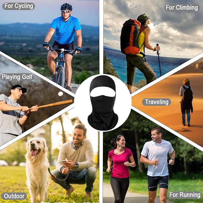 Achiou Balaclava Face Mask, Ski Mask for Men Women Football, Lightweight Sheisty, Ninja Shiesty Sun Hood UV Protector Cycling
