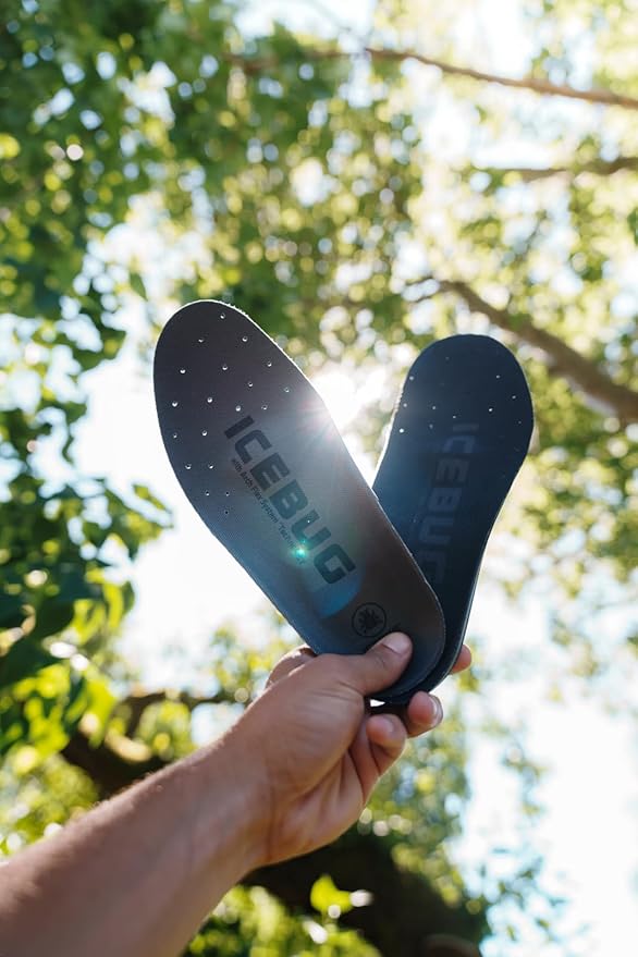 Icebug Comfort Insoles with Dynamic Arch Support, Charcoal Medium Arch, M 4/W 5.5-6
