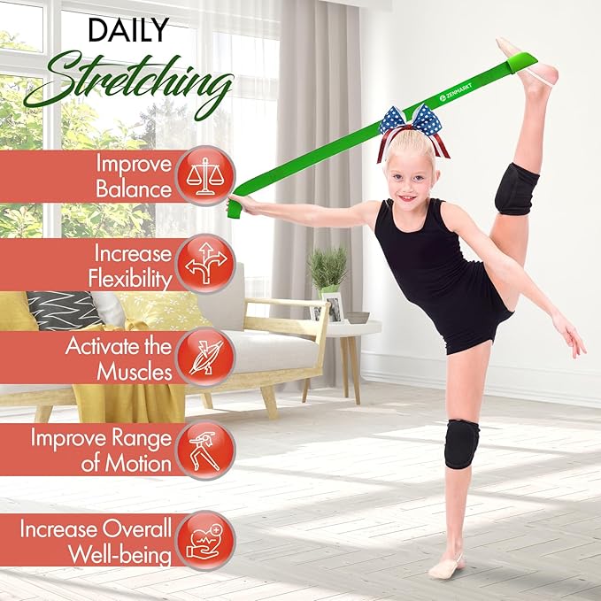 Stretching Strap for Cheer – Flexibility Stunt Strap for Cheerleaders – Durable Cheer Stretching Bands for Improved Flexibility, Range of Motion – Essential Cheer Accessories