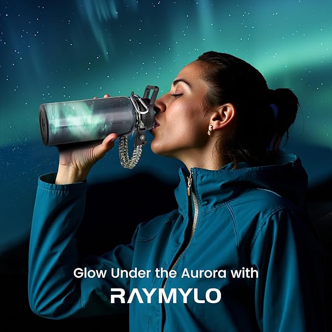 32oz Insulated Water Bottle, Triple Wall Vacuum Stainless Steel Water Bottles - Keeps Cold 48H, Reusable Metal water flask Jug for Gym, Sports, Camping, Hiking,Travel, Northern Lights Green