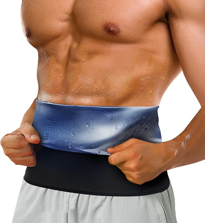 LODAY Waist Trimmer for Men Weight Loss,Stomach Trainer Sweat Workout Shaper,Neoprene-Free Slimming Sauna Belt