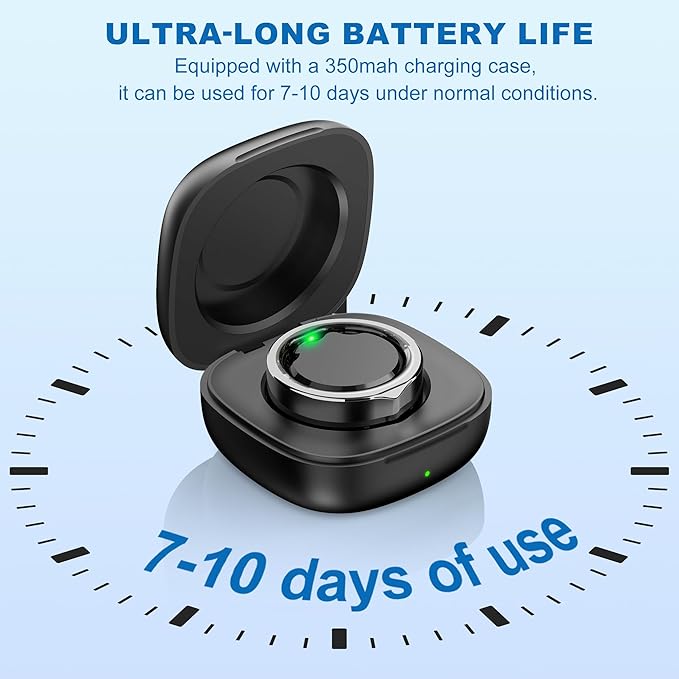 Smart Ring for Women Men - Titanium Health Fitness Tracker Ring with Heart Rate, Step Counting, Calories, Sleep & Stress Monitor for iPhone and Android, No Subscription Fee (Black, 6)