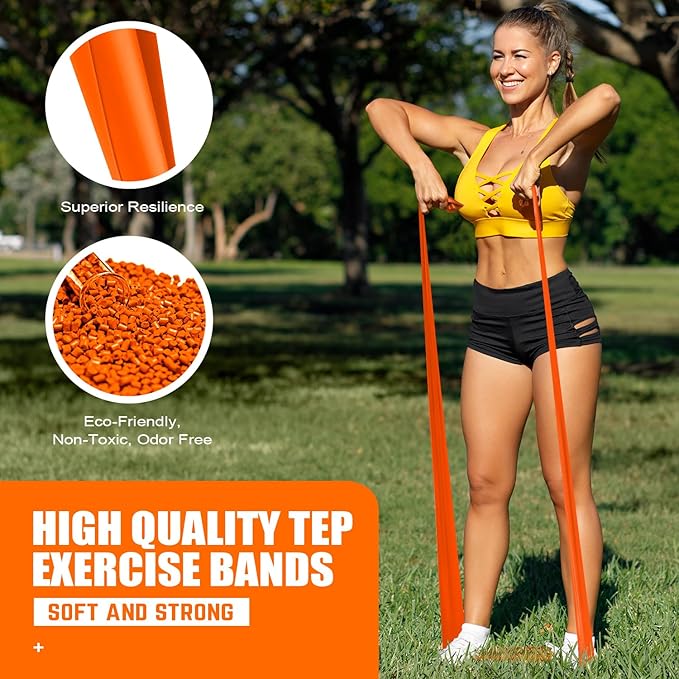 Resistance Bands, Exercise Bands, Physical Therapy Bands for Strength Training, Yoga, Pilates, Stretch Elastic Band with Different Strengths, Workout Bands for Home Gym
