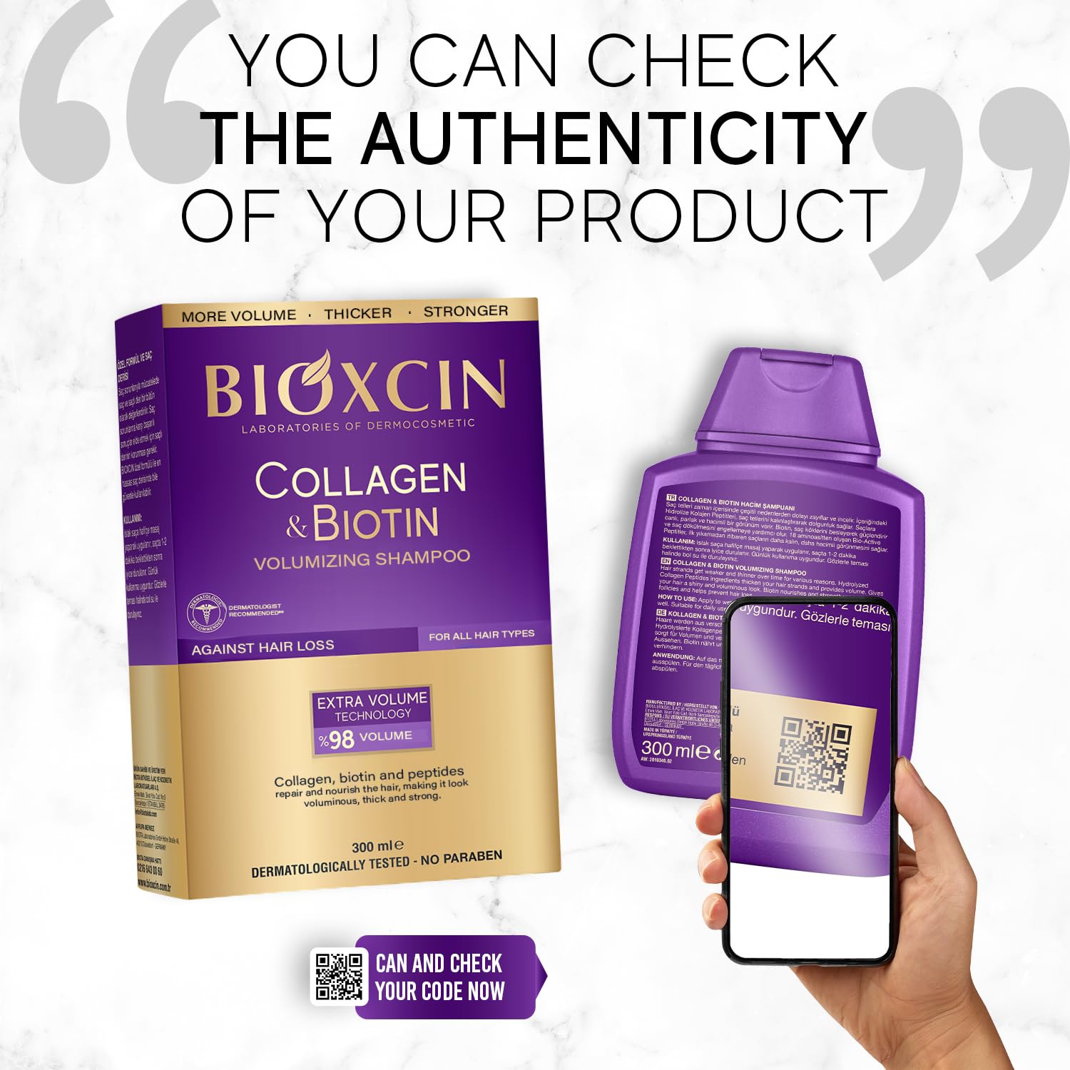 Bioxcin Biotin Supplement and Shampoo Set - 5000mcg Biotin, Zinc for Hair Growth & Health