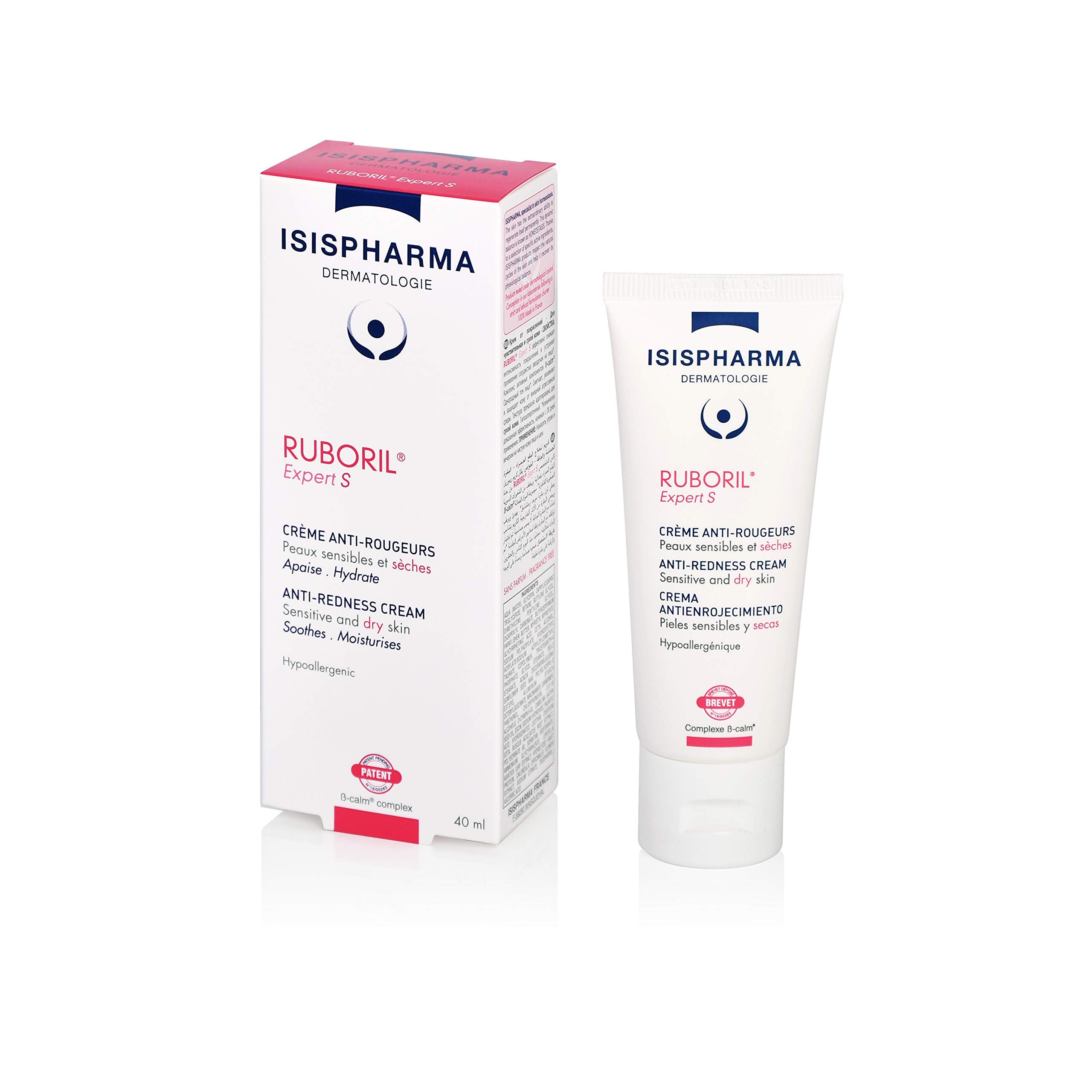 Isis Pharma Sensitive Skin Moisturizer - Hypoallergenic Cream for Dry, Irritated Skin Relief, Fragrance-Free Skincare, 1.35 fl oz