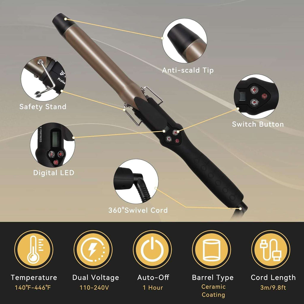 Eagle Fortress 1" Ceramic Curling Iron - Curling Wand JPA010