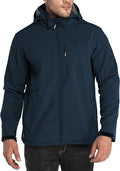 Outdoor Ventures Men's Lightweight Softshell Jacket Fleece Lined Hooded Water Resistant Winter Hiking Windbreaker Jackets