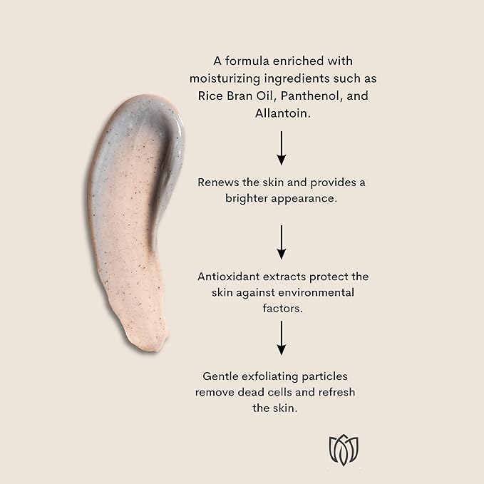 Fossil Mineral Purifying Peeling Gel 100ML – Exfoliating Gel with Green Tea, Rice Oil & Vitamin E for Deep Cleansing, Pore Refining, Blackhead Removal & Skin Brightening