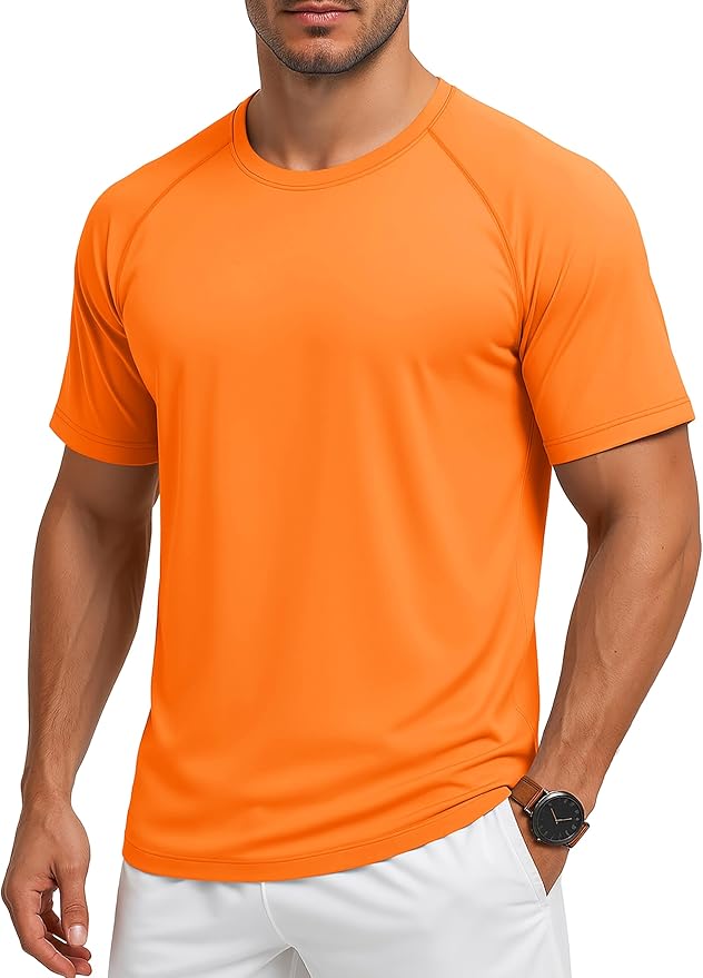 MAGCOMSEN Men's Short Sleeve UPF 50+ Sun Protection Shirts Quick Dry Athletic T-Shirt Hiking Running Swimming Rash Guard