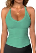 iGENJUN Workout Tops for Women Racerback Basic Tank Summer 2025 Camisole V Neck Slim Fit Ribbed Sleeveless