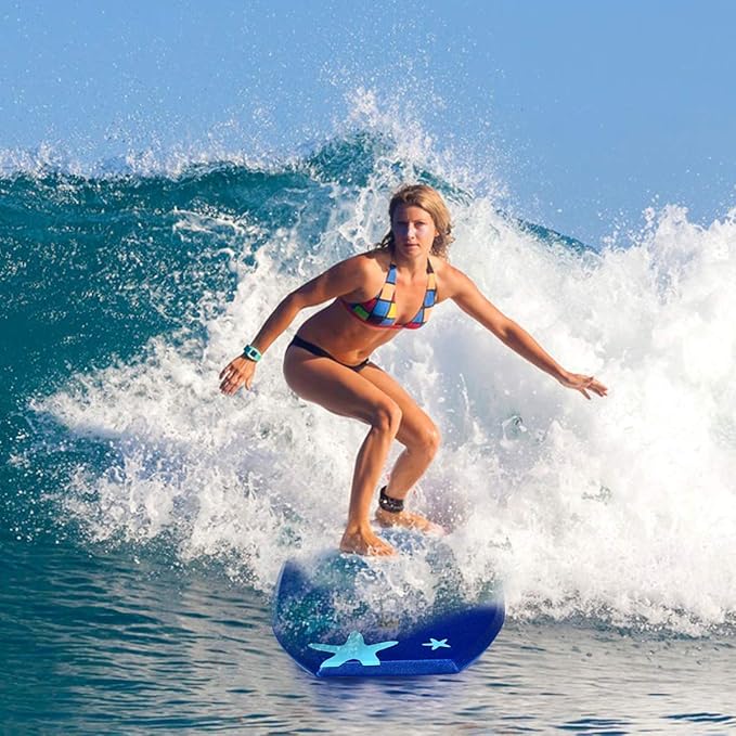Goplus 41''/37''/33'' Lightweight Body Board for Beach, Surf Board with EPS Core, XPE Deck, HDPE Slick Bottom, Wrist Leash, Bodyboard for Kids Adults Surfing