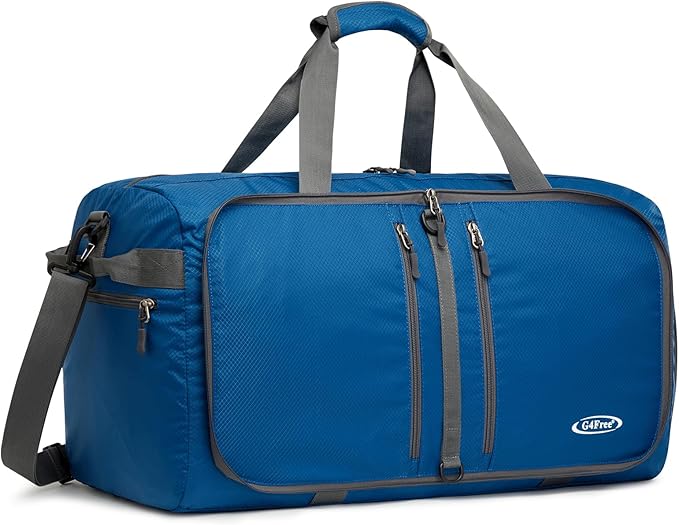 G4Free 40L/65L Foldable Duffel Bag, Water-Repellent Travel Backpack, Lightweight Carry Bag for Overnight Weekender Sports Men Women