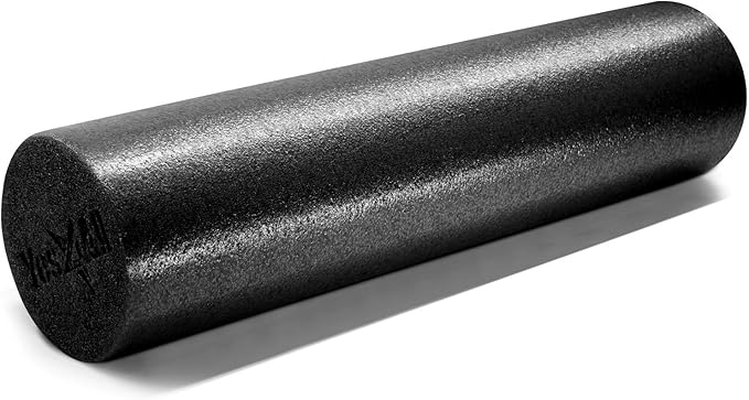 Yes4All Medium Firm Round PE Foam Roller 12, 18, 24, 36 Inches for Pilates, Yoga, Stretching, Balance & Core Exercises