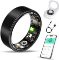 Smart Ring Health Tracker, Fitness Sleep and Heart Rate Monitor Smart Ring, Waterproof Bluetooth Fitness Tracker Ring IPX68 Waterproof (Black, 13)
