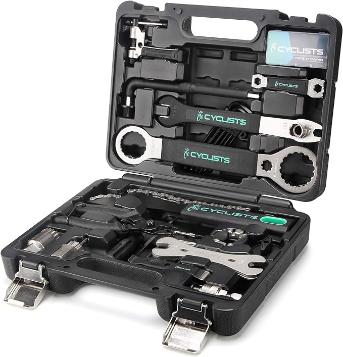 23 Piece Bike Tool Kit - Bicycle Repair Tool Box Compatible - Mountain/Road Bike Maintenance Tool Set with Storage Case