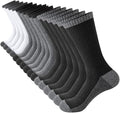 JOYNÉE 8 Pairs Mens Breathable Athletic Crew Socks Arch Support Cushioned Socks for Hiking Sports Running,Sock Size:10-13