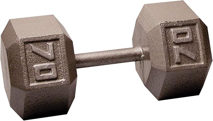Body-Solid Cast Iron Hexagon Dumbbell, Hand Weights For Men and Women, Weight Dumbbells for Strength Training, Body Building Home Gym Training Gear