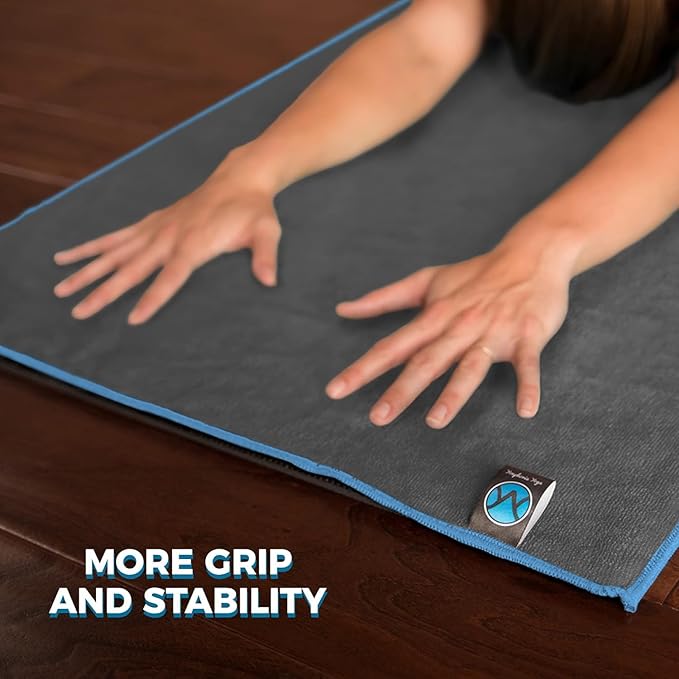 Youphoria Yoga Microfiber Non-Slip Towel - Hot Yoga Mat Towel for Enhanced Grip and Sweat Absorption