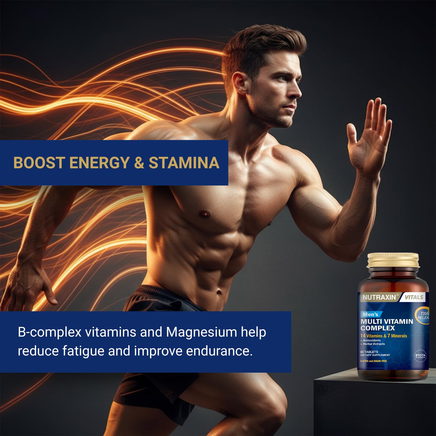 Nutraxin Multivitamin & Mineral Complex For Men - 60 Tablets - Comprehensive Vitamin & Mineral Supplement