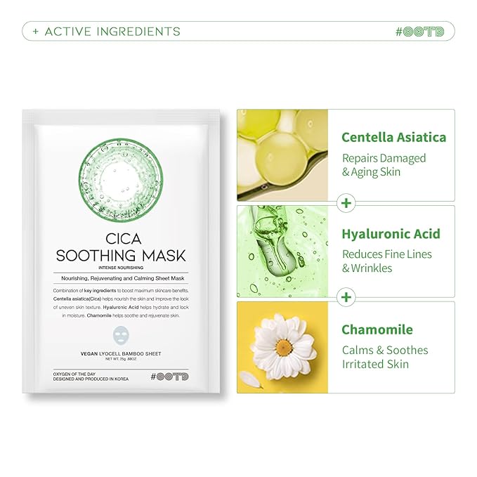Hydrating Soothing Sheet Masks Gift Set for Skincare, Korean Vegan Sheet Mask for Dry, Sensitive Skin, Calming, Smoothing, Brightening, Collagen, Ceramide, Cica, Hyaluronic Acid 30EA