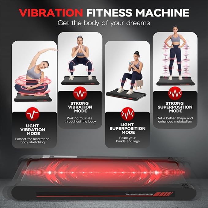 Sperax Walking Vibration Pad with APP, 3 in 1 Under Desk Treadmill, 2.5HP Low Noise Walking Treadmill Pad with Remote Control,Portable Treadmills for Home Office
