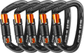 Climbing Carabiner Clips 25kN Auto Locking Carabiner, Professional Heavy Duty Large Locking Carabiner Clips for Rock/Ice Climbing Rappelling Rescue Swing etc, D Shaped, Large Size