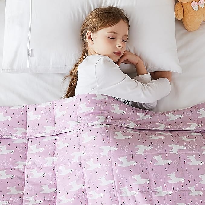 L'AGRATY Weighted Blanket - 36"x48" 5lbs Weighted Blanket Microfiber Material with Glass Beads Small Blanket for All-Season Summer Fall Winter Soft Thick Blanket