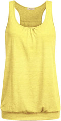 Miusey Womens Sleeveless Round Neck Loose Fit Racerback Yoga Tank Top