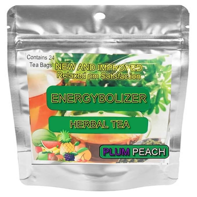 Energybolizer Perfect Weight Herbal Tea (24 Bags)| Natural Energy Booster for Women and Men | Increase Energy, Improve Digestion (Plum Peach)