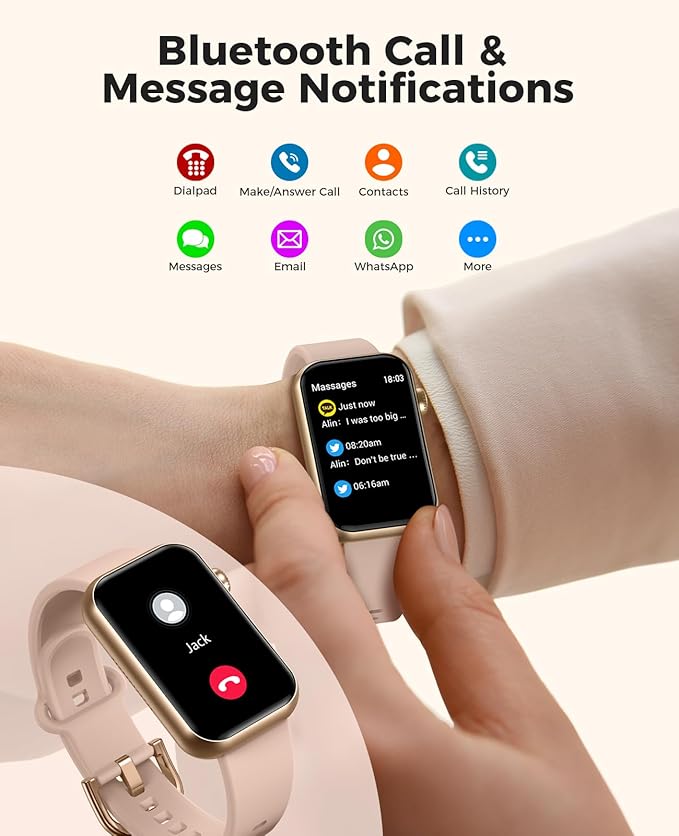 Smart Watch Fitness Tracker (Answer/Make Calls), 24/7 Heart Rate Spo2 Blood Pressure Monitor Sleep Tracker, 114 Sports Modes Calorie Step Tracker Pedometer, Waterproof Activity Tracker for Women