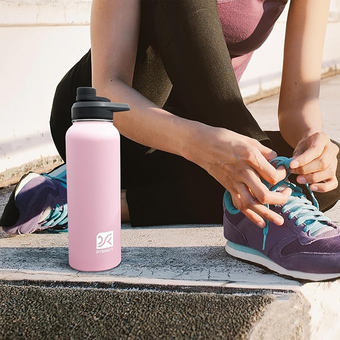 Insulated Water Bottle | Thickened Stainless Steel Vacuum Metal | Portable Sports Water Jug for Gym and Hiking with Straw, Carrier Bag, Handle Strap | BPA-Free 40 oz