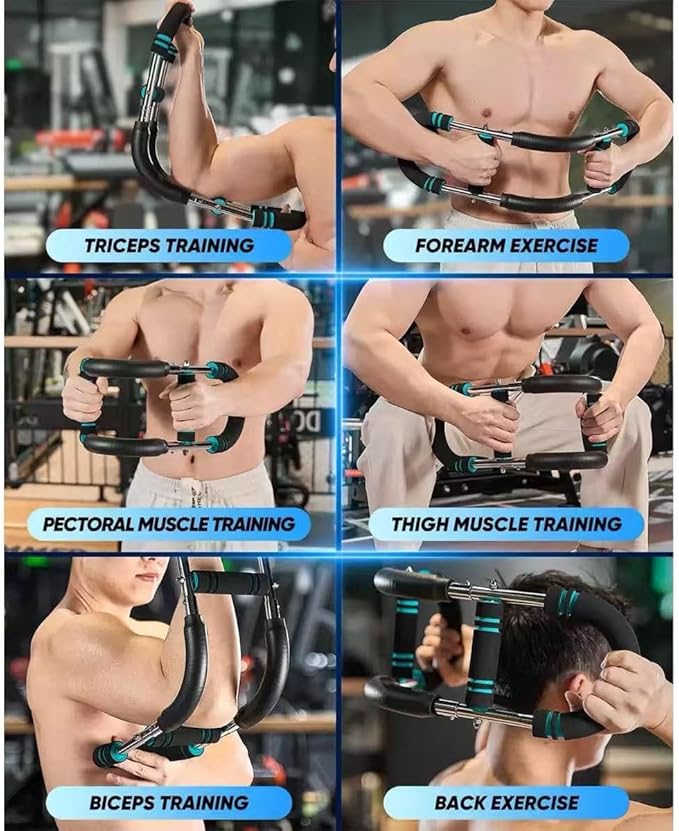 60-120lb Adjustable Twister Arm Trainer – Portable Detachable Chest , Arm Exerciser for Home/Gym/Travel, Full-Body Strength Training Equipment with Anti-Slip Grips