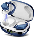 Ear buds Wireless Earbuds Bluetooth 5.3 Headphones 60hrs Playtime with Digital Display Sports Wireless Headphones with Earhook Deep Bass IPX7 Waterproof Over-Ear Earbuds for Android iOS Workout Blue