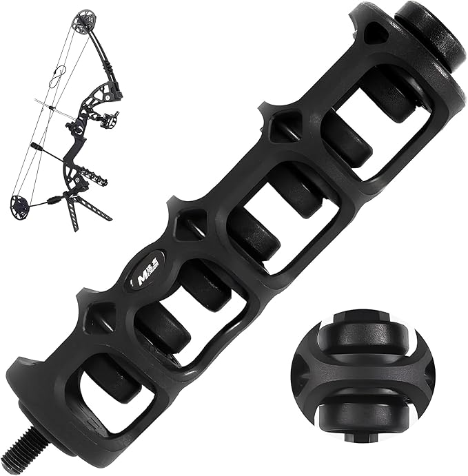 Archery 6" Lightweight Bow Stabilizer - Flexible Coupling Stabilizer for Compound/Recurve Bow Reduceing Noise and Vibration, Dampeners Balance Bar for Improved Bow Balance & Stability