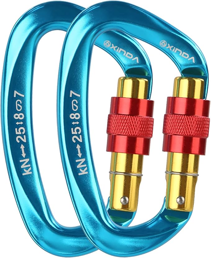 Screwgate Locking Carabiner Clip - Professional Rock Climbing Carabiner Screw Lock,Heavy Duty Carabiners for Climbing,Mountaineer,Hammock,Camping,Outdoor Equipment