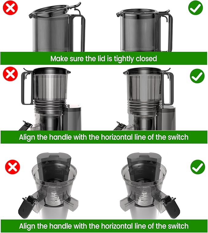 Cold Press Juicer, 6.5" Extra Large Feed Chute Juicer Machines, 350W Slow Masticating Juicer Machines with High Juice Yield for Whole Vegetables & Fruits, BPA Free, Titanium Gray, Easy to Clean