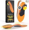 Bukihome Work Boot Insoles for Construction & Standing All Day - Heavy Duty Orthotic Shoe Inserts with Shock Absorption, Arch Support & Fatigue Reduction Durable Support Fits Work Boots -M