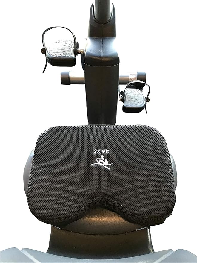 Rowing Machine Seat Cushion (Model 2) for The Concept 2 Rowing Machine with Custom Memory Foam, Washable Cover, and Straps- Concept 2 Rower, Recumbent Stationary Bike, WatterRower Seat Pad