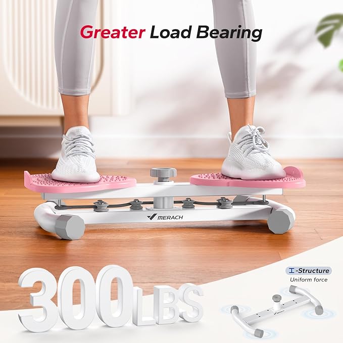 MERACH Waist Twister, Ab Machine with 300 lbs Weight Capacity, Abs Workout for Slim Waist and Core Ab Exercise, Noiseless Home Gym Exercise Equipment for Women Men