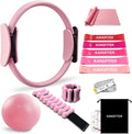 Pilates Ring Set 11 PCS, Magic Circle Yoga Ring, Pilates Ball, Adjustable Ankle Wrist Weights, Resistance Bands, Tape Measure, Pilates Kit Equipment Accessories for Women Home Workouts Yoga