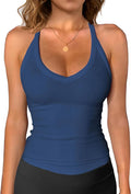 iGENJUN Workout Tops for Women Racerback Basic Tank Summer 2025 Camisole V Neck Slim Fit Ribbed Sleeveless