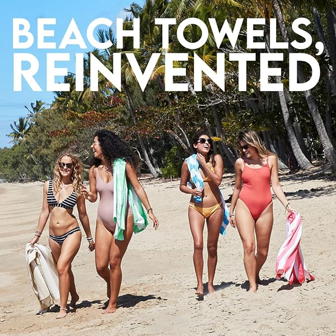 Dock & Bay Beach Towel - Quick Dry, Sand Free - Compact, Lightweight - 100% Recycled - Includes Bag - Cabana Light - Tulum Blue - Large (160x90cm, 63x35)
