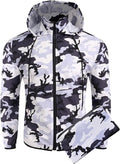COOFANDY Men's Packable Rain Jacket Lightweight Waterproof Raincoat with Hood Travel Hiking Golf Windbreaker