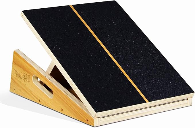 Yes4All Professional Incline Board, Slant Board Calf Stretching, Squat Wedge and Anti-Slip Surface, Portable Side Handle