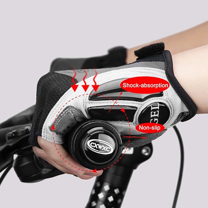 CXWXC Cycling Gloves for Men Women - Breathable Gel Road Mountain Bike Riding Gloves - Anti-Slip Bike Glove for Fitness Cycling Training Outdoor Sports